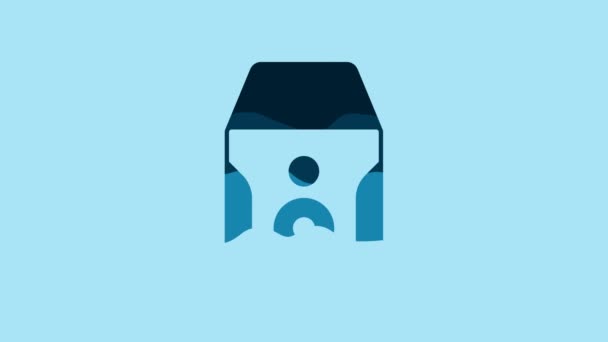 Blue Uninterruptible Power Supply Ups Icon Isolated Blue Background Video — Vídeos de Stock