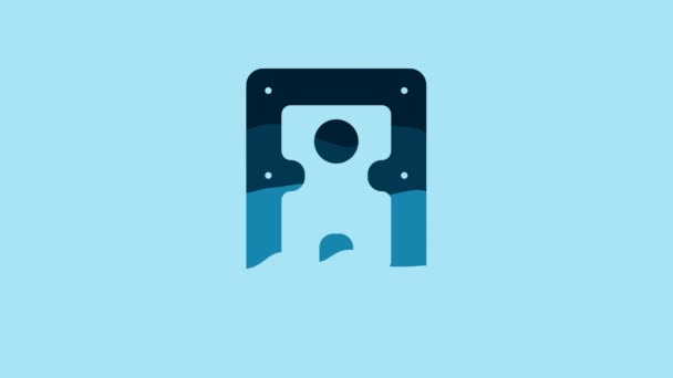 Blue Hard Disk Drive Hdd Icon Isolated Blue Background Video — Video Stock