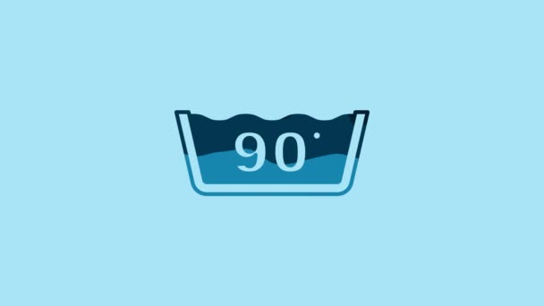 Blue Washing Degrees Celsius Icon Isolated Blue Background Temperature Wash — Vídeos de Stock
