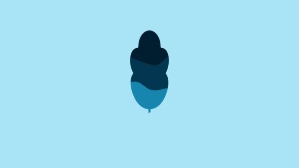 Blue Feather Icon Isolated Blue Background Video Motion Graphic Animation — Vídeos de Stock