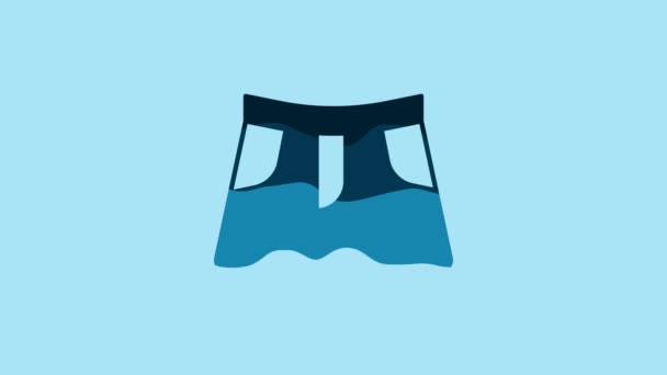 蓝色的骷髅图标孤立在蓝色的背景 4K视频运动图形动画 — 图库视频影像