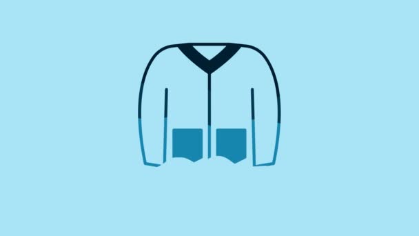 Blue Sweater Icon Isolated Blue Background Pullover Icon Sweatshirt Sign — Video