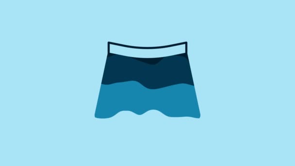 Blue Skirt Icon Isolated Blue Background Video Motion Graphic Animation — Vídeo de Stock
