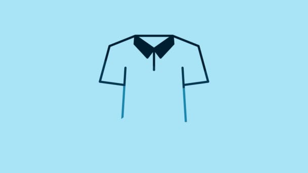 Ікона Blue Shirt Ізольована Синьому Фоні Відеографічна Анімація — стокове відео