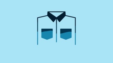 Blue Shirt icon isolated on blue background. 4K Video motion graphic animation.