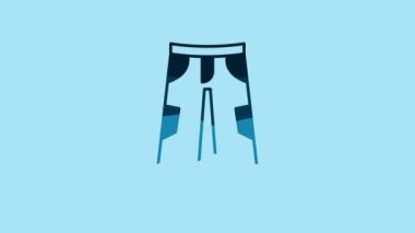 Blue Pants icon isolated on blue background. Trousers sign. 4K Video motion graphic animation.