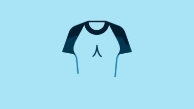 Blue T-shirt icon isolated on blue background. 4K Video motion graphic animation.