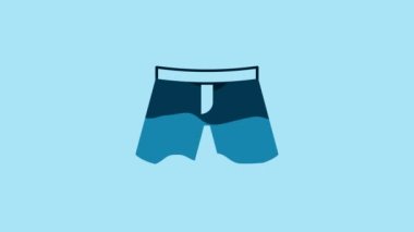 Blue Short or pants icon isolated on blue background. 4K Video motion graphic animation.
