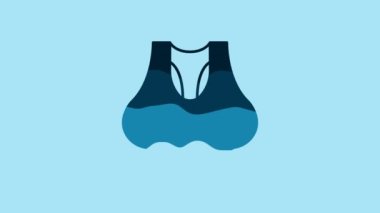 Blue Undershirt icon isolated on blue background. 4K Video motion graphic animation.