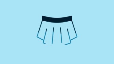 Blue Skirt icon isolated on blue background. 4K Video motion graphic animation.