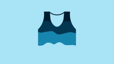 Blue Undershirt icon isolated on blue background. 4K Video motion graphic animation.