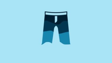 Blue Pants icon isolated on blue background. Trousers sign. 4K Video motion graphic animation.