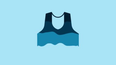 Blue Undershirt icon isolated on blue background. 4K Video motion graphic animation.