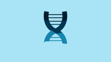 Blue DNA symbol icon isolated on blue background. 4K Video motion graphic animation.