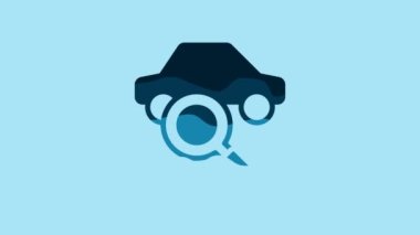 Blue Car sharing icon isolated on blue background. Carsharing sign. Transport renting service concept. 4K Video motion graphic animation.