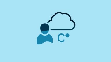 Blue Weather forecast icon isolated on blue background. 4K Video motion graphic animation.