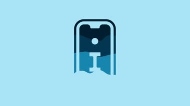 Blue Information icon isolated on blue background. 4K Video motion graphic animation.