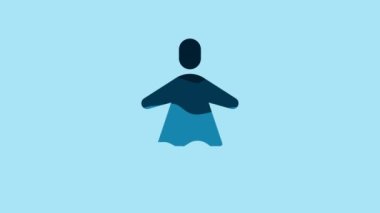 Blue Female icon isolated on blue background. Venus symbol. The symbol for a female organism or woman. 4K Video motion graphic animation.