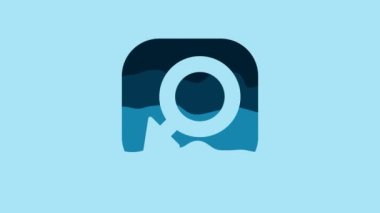 Blue Male gender symbol icon isolated on blue background. 4K Video motion graphic animation.