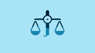 Blue Gender equality icon isolated on blue background. Equal pay and opportunity business concept. 4K Video motion graphic animation.