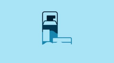 Blue Shaving gel foam icon isolated on blue background. Shaving cream. 4K Video motion graphic animation.