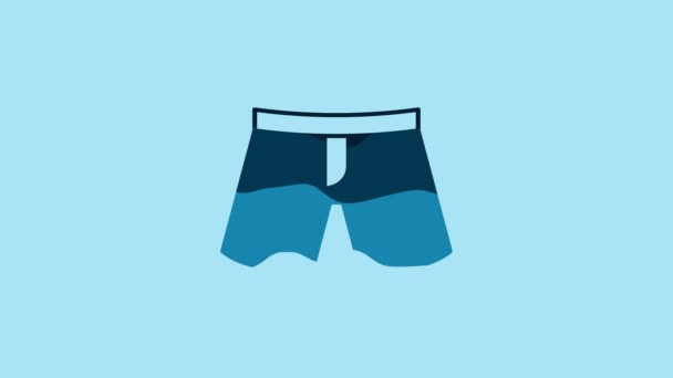 Blue Short Pants Icon Isolated Blue Background Video Motion Graphic — Stok video