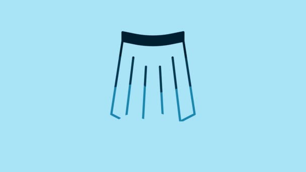 Ікона Blue Skirt Ізольована Синьому Тлі Відеографічна Анімація — стокове відео