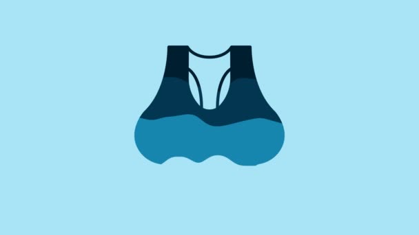 Blue Undershirt Icon Isolated Blue Background Video Motion Graphic Animation — Stockvideo