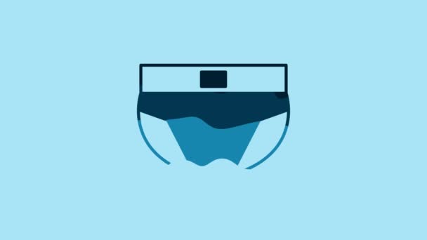Blue Men Underpants Icon Isolated Blue Background Man Underwear Video — Stockvideo