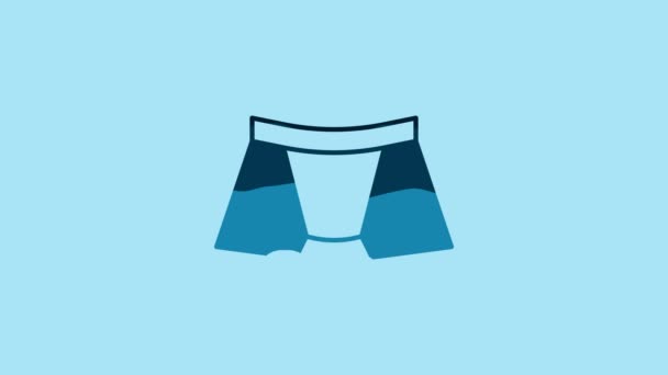 Blue Men Underpants Icon Isolated Blue Background Man Underwear Video — Αρχείο Βίντεο