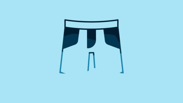 Blue Short Pants Icon Isolated Blue Background Video Motion Graphic — Wideo stockowe