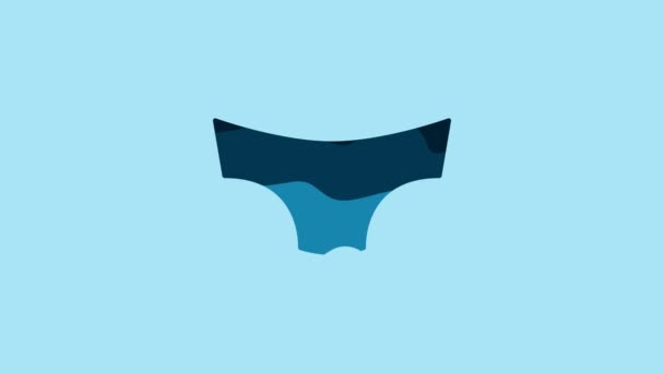 蓝色男子内裤图标孤立在蓝色背景 男式内裤4K视频运动图形动画 — 图库视频影像