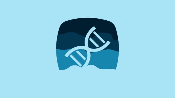 Blue Dna Symbol Icon Isolated Blue Background Video Motion Graphic — Vídeo de Stock