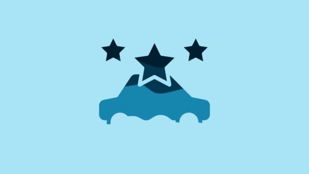 Blue Car Sharing Icon Isolated Blue Background Carsharing Sign Transport — 비디오