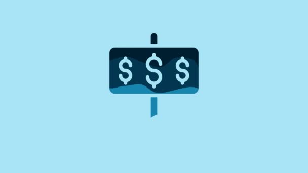 Blue House Dollar Symbol Icon Isolated Blue Background Home Money — Stock video