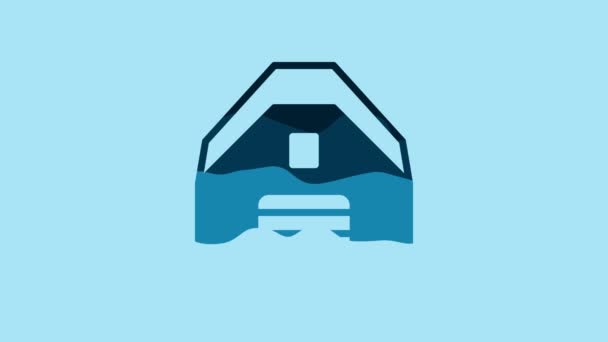 Blue Garage Icon Isolated Blue Background Video Motion Graphic Animation — Stockvideo