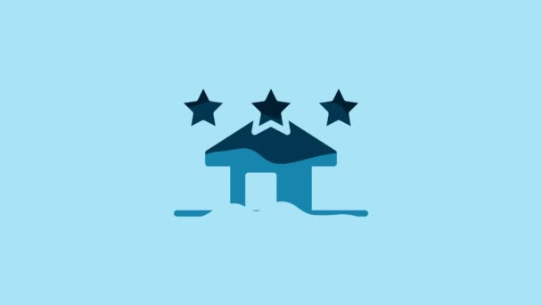 Blue House Icon Isolated Blue Background Real Estate Agency Cottage — Vídeos de Stock