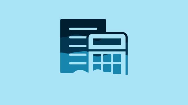 Blue Calculator Icon Isolated Blue Background Accounting Symbol Business Calculations — Video