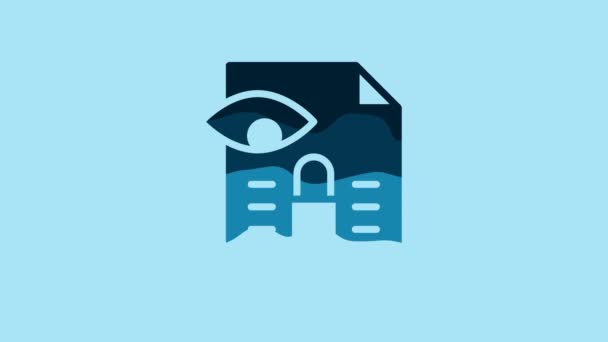 Блакитна Піктограма Журналістського Розслідування Ізольована Синьому Фоні Фінансова Злочинність Ухилення — стокове відео