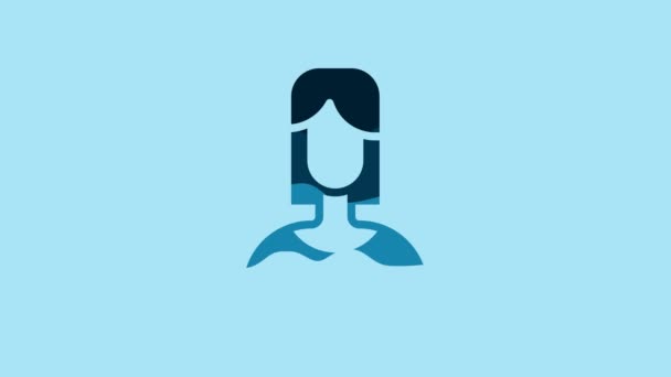 Blue Female Icon Isolated Blue Background Venus Symbol Symbol Female — Vídeo de stock