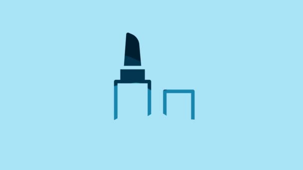 Blue Lipstick Icon Isolated Blue Background Video Motion Graphic Animation — Stok video