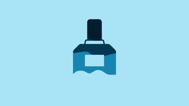 Blue Aftershave Icon Isolated Blue Background Cologne Spray Icon Male — Stockvideo
