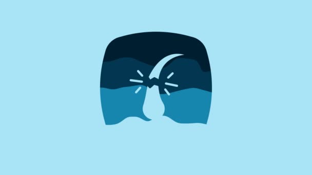 Blue Broken Hair Follicle Icon Isolated Blue Background Hair Care — Αρχείο Βίντεο