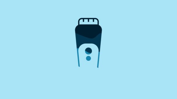 Blue Electric Razor Blade Men Icon Isolated Blue Background Electric — Stock video