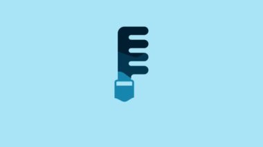 Blue Hairbrush icon isolated on blue background. Comb hair sign. Barber symbol. 4K Video motion graphic animation.