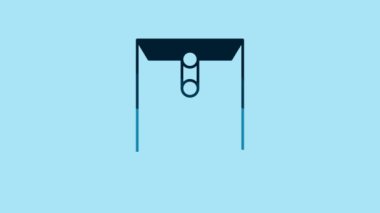 Blue Envelope icon isolated on blue background. Received message concept. New, email incoming message, sms. Mail delivery service. 4K Video motion graphic animation.