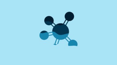 Blue Project team base icon isolated on blue background. Business analysis and planning, consulting, team work, project management. 4K Video motion graphic animation.