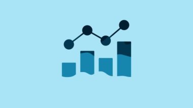 Blue Financial growth increase icon isolated on blue background. Increasing revenue. 4K Video motion graphic animation.
