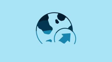 Blue Financial growth increase icon isolated on blue background. Increasing revenue. 4K Video motion graphic animation.