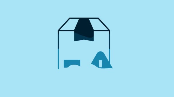 Blue Delivery Security Shield Icon Isolated Blue Background Delivery Insurance — Vídeo de stock